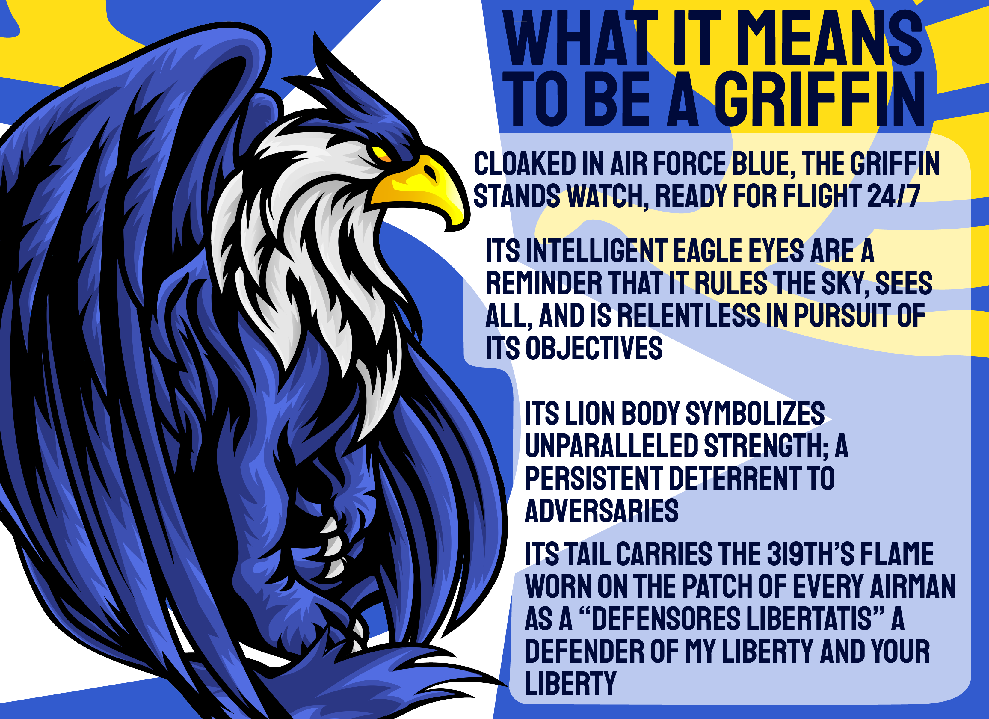This is a graphic highlighting the 319th Reconnaissance Wing's mission, vision and priorities. The graphic portrays the 16th Air Force and 319th Reconnaissance Wing seals, a radio tower, a satellite, and a flying aircraft.
